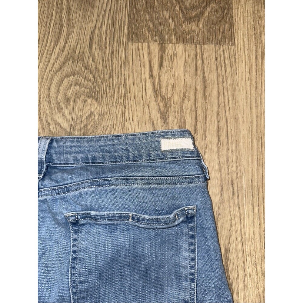 Paige Manhattan Womens Bootcut Distressed Open Hem Jeans Size 30x30 (Tagged 31) - Picture 7 of 11